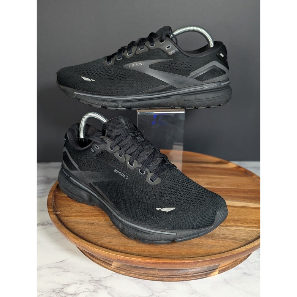 Brooks Ghost 15 Triple Black Ebony Running Shoes Mens Size 9.5 110393-1D-020